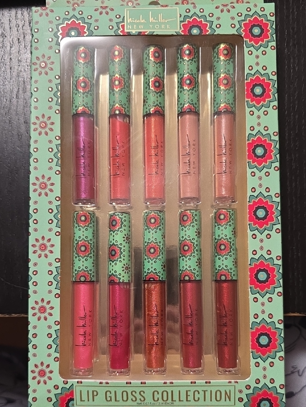 Nicole Miller Lip Gloss Set in Pink, Coral & Peach Tones